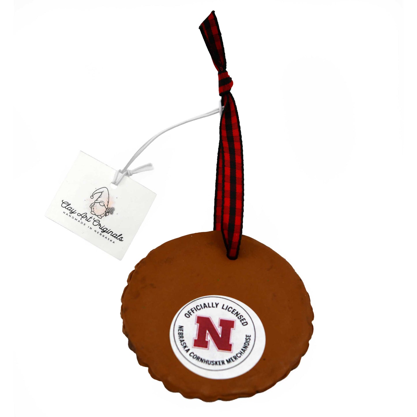 Husker Rustic Wood Ornament | Clay Art Originals