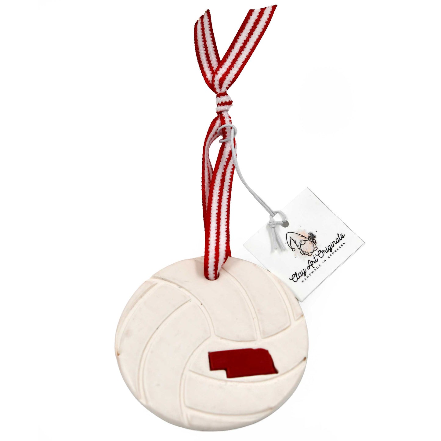 Husker Volleyball Ornament | Clay Art Originals