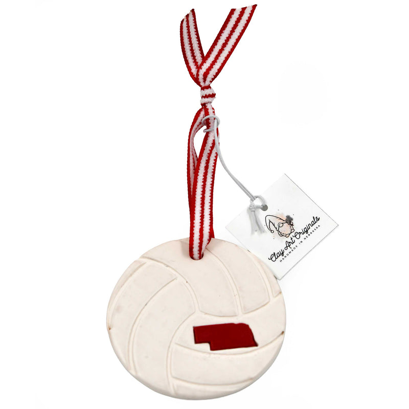 Husker Volleyball Ornament | Clay Art Originals