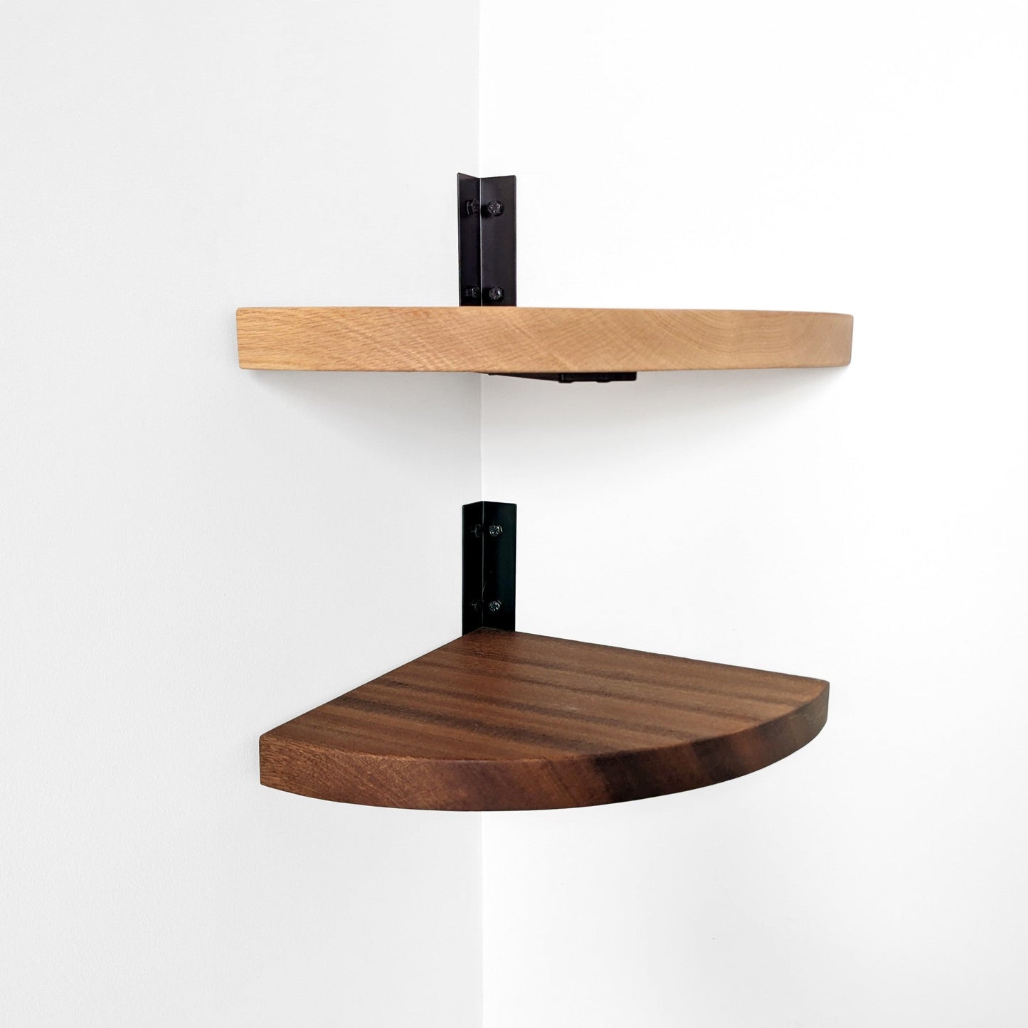 Corner Shelf with Visible Bracket