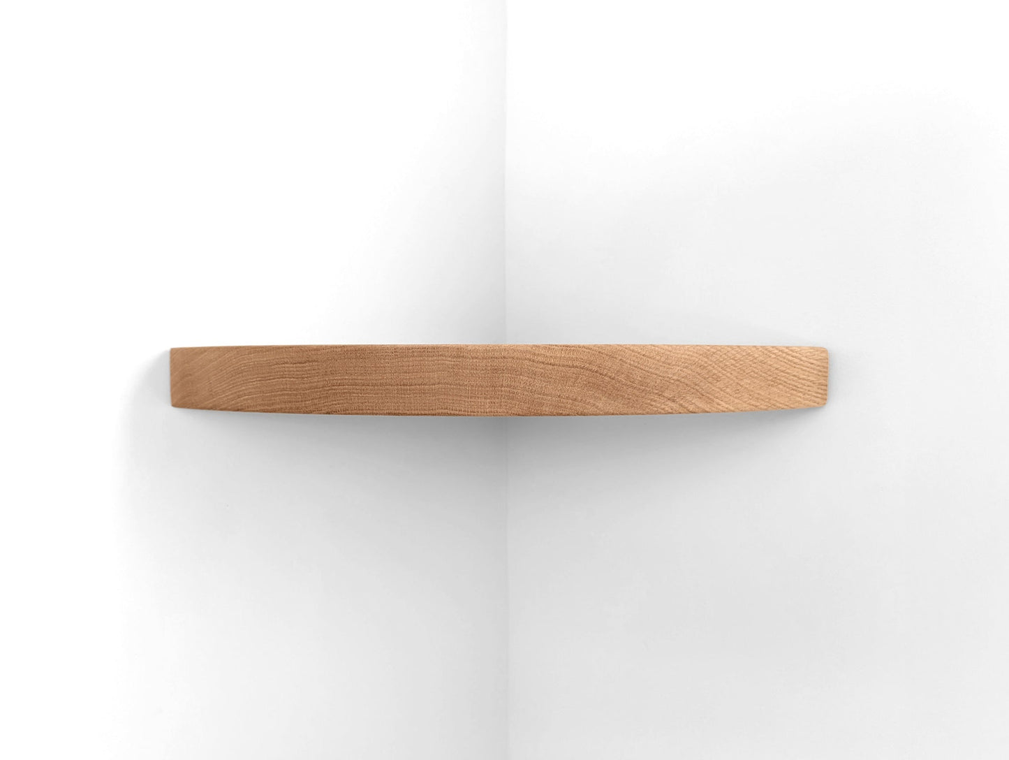 Floating Corner Shelf with Cord Hole in Mahogany