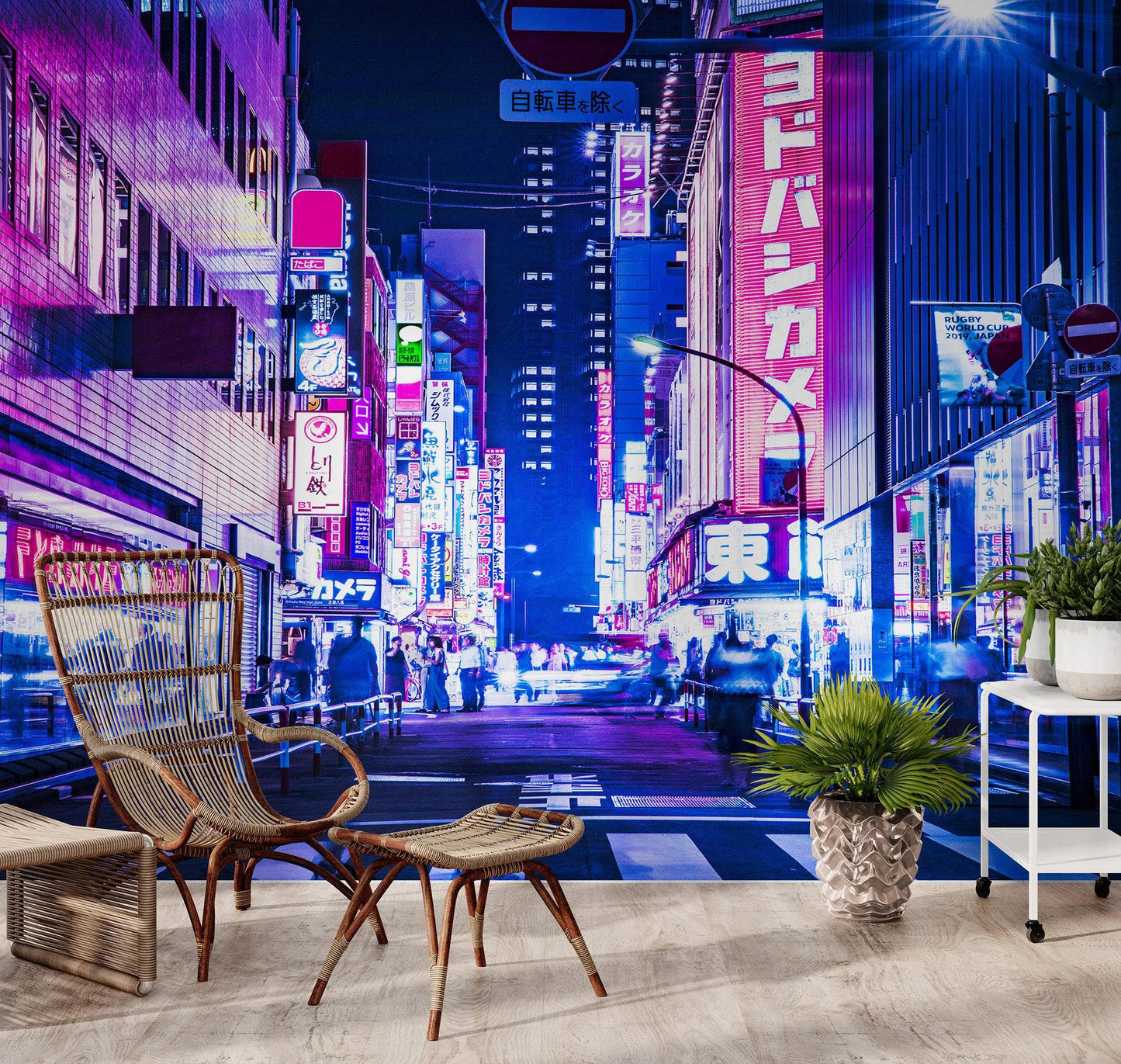 Tokyo Japan Retro 80's Synth Wave Pop Style CyberPunk Wall Mural. #6248