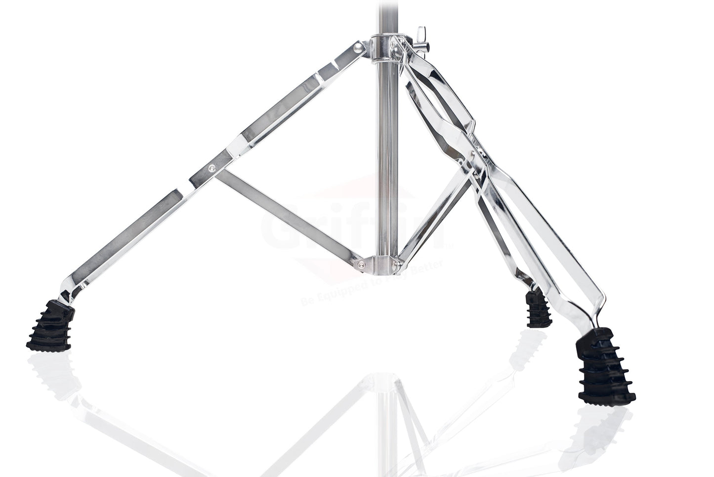 Straight Cymbal Stand (2 Pack) by GRIFFIN | Double Braced Legs, Slip-Proof Gear Holder | Light-Duty for Mobile Drummers | Percussion Drum Hardware Set for Mounting Crash, Ride & Splash Cymbals