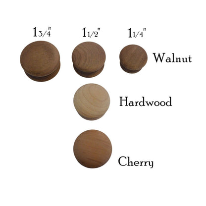 Wood Knob, Round with Wide Base