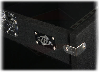 Rackmount Studio Mixer Flight Road Case By GRIFFIN - 25U Mount Space Ultimate Pro-Audio Amp Cabinet Travel Trunk For Music Gear Recording Equipment