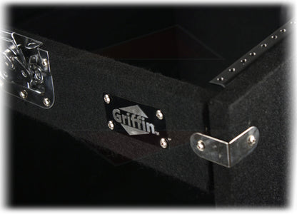 Rackmount Studio Mixer Flight Road Case By GRIFFIN - 25U Mount Space Ultimate Pro-Audio Amp Cabinet Travel Trunk For Music Gear Recording Equipment