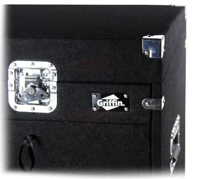 Rackmount Studio Mixer Flight Road Case By GRIFFIN - 25U Mount Space Ultimate Pro-Audio Amp Cabinet Travel Trunk For Music Gear Recording Equipment