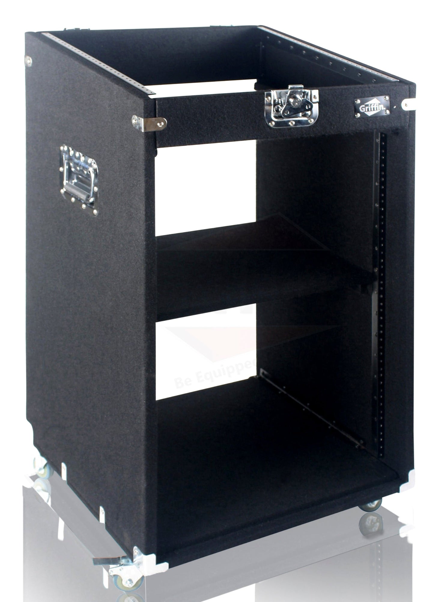Ultimate Rackmount Studio Mixer Flight Road Case By GRIFFIN | 25U Mount Space Pro-Audio Amp Cabinet Travel Trunk For Music Gear Recording Equipment | Portable DJ Sound Booth Rack Stand Carpet PA Cart