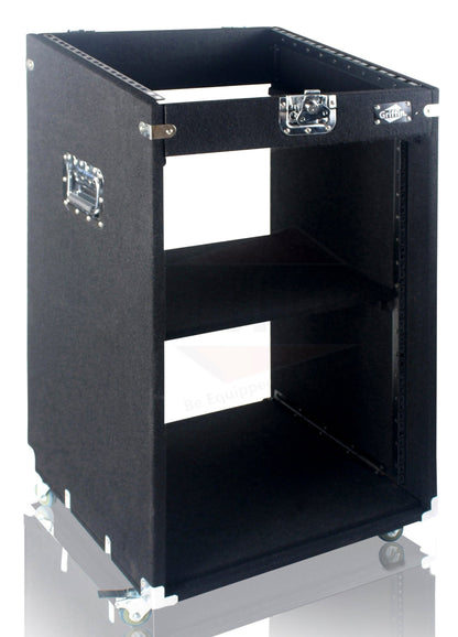 Ultimate Rackmount Studio Mixer Flight Road Case By GRIFFIN | 25U Mount Space Pro-Audio Amp Cabinet Travel Trunk For Music Gear Recording Equipment | Portable DJ Sound Booth Rack Stand Carpet PA Cart
