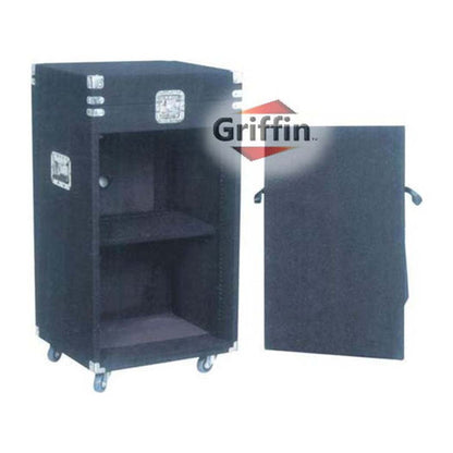Rackmount Studio Mixer Flight Road Case By GRIFFIN - 25U Mount Space Ultimate Pro-Audio Amp Cabinet Travel Trunk For Music Gear Recording Equipment