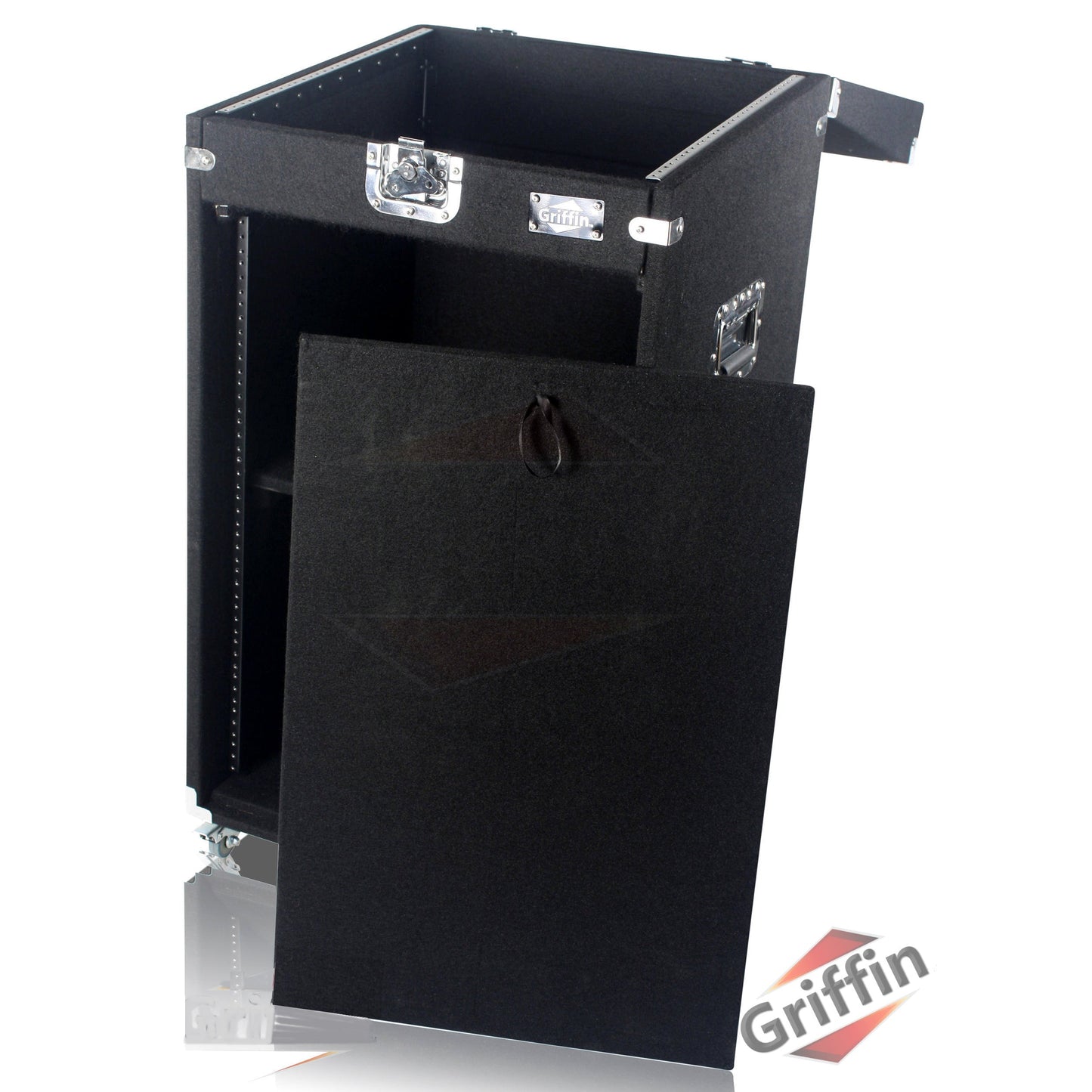 Rackmount Studio Mixer Flight Road Case By GRIFFIN - 25U Mount Space Ultimate Pro-Audio Amp Cabinet Travel Trunk For Music Gear Recording Equipment