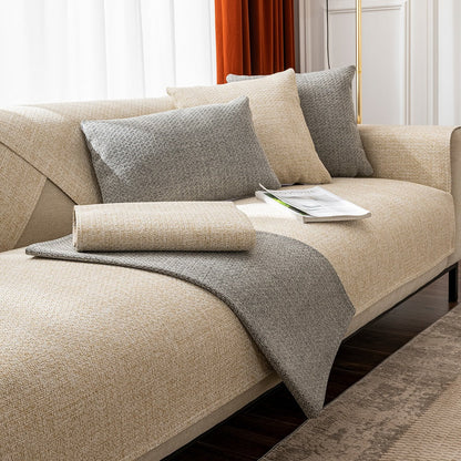 KAS Cotton Linen Sofa Cover Universal Four Seasons Thick Non-Slip Cushion Furniture Dust Cover