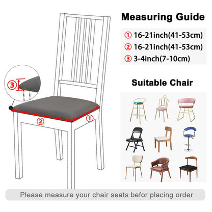 Water-Repellent Dining Room Chair Cover Spandex Elastic Removable Seat Covers