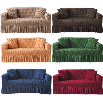 Seersucker Sofa Slipcover with Skirt Stretch Couch Slipcover Easy Fit Universal Furniture Protector