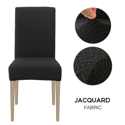 High Stretch Dining Chair Cover, 1/2/4/6pcs Jacquard Spandex Slipcover