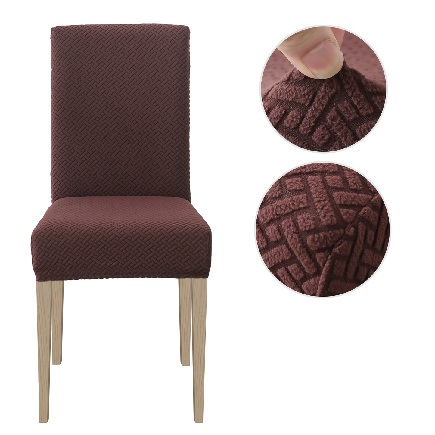 High Stretch Dining Chair Cover, 1/2/4/6pcs Jacquard Spandex Slipcover