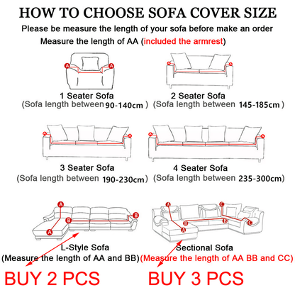 Waterproof Sofa Cover for Living Room - Elastic Solid L Shaped Corner Sofa Cover - Fits 1/2/3/4 Seater Sofa, Couch, Armchair