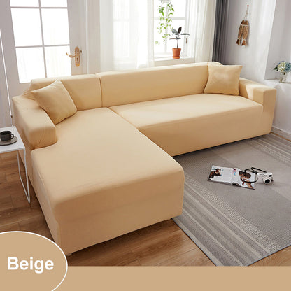 Waterproof Sofa Cover for Living Room - Elastic Solid L Shaped Corner Sofa Cover - Fits 1/2/3/4 Seater Sofa, Couch, Armchair
