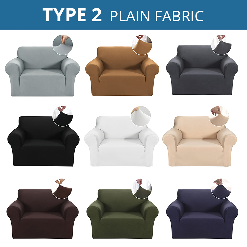 KAS Armchair Cover 4-Styles Elastic Sofa Cover Couch Covers for Living Room Stretchable Slipcover for Chairs - 1 Seater Chair Slip Cover