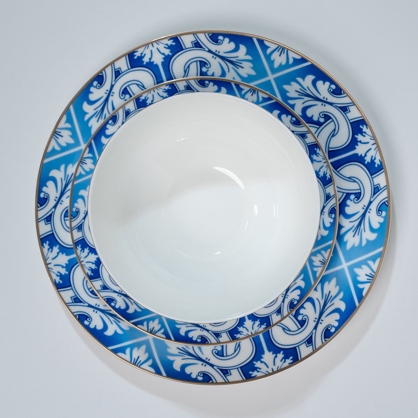 Blue White Rim Plates
