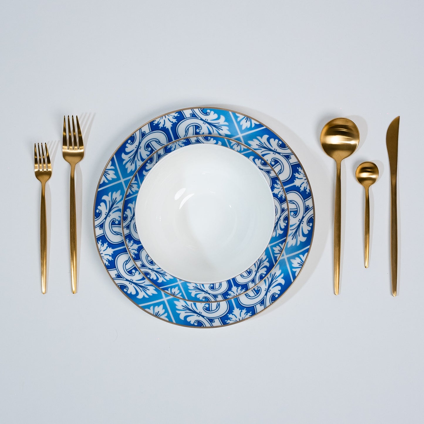 Blue White Rim Plates