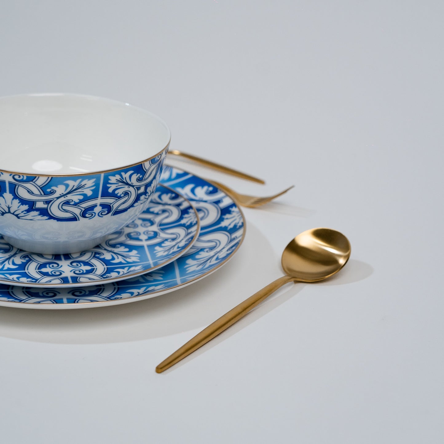 Blue White Rim Plates