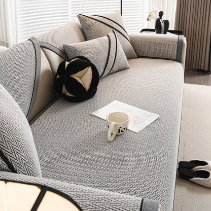 Herringbone Couch Protector for Pets, Non-Slip Washable Sectional Couch Covers
