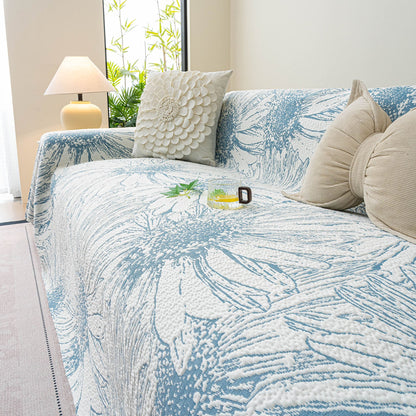 Cooling Botanical Jacquard Couch Cover Decorative Furniture Cover for Loveseat & Sofas