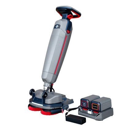 Electric Floor Scrubber Cleaner with 16” Power Mop Brushes Cordless Battery Powered