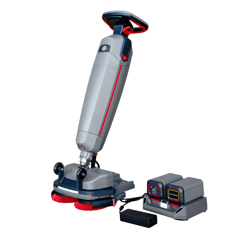 Electric Floor Scrubber Cleaner with 16” Power Mop Brushes Cordless Battery Powered
