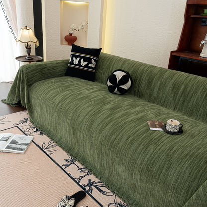 Washable Textured Sofa Cover Throw for Pets, Dogs Furniture Protector with Tassels