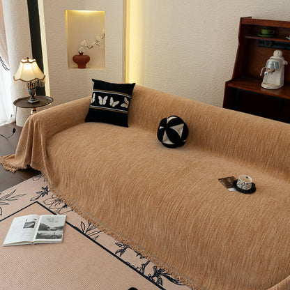 Washable Textured Sofa Cover Throw for Pets, Dogs Furniture Protector with Tassels