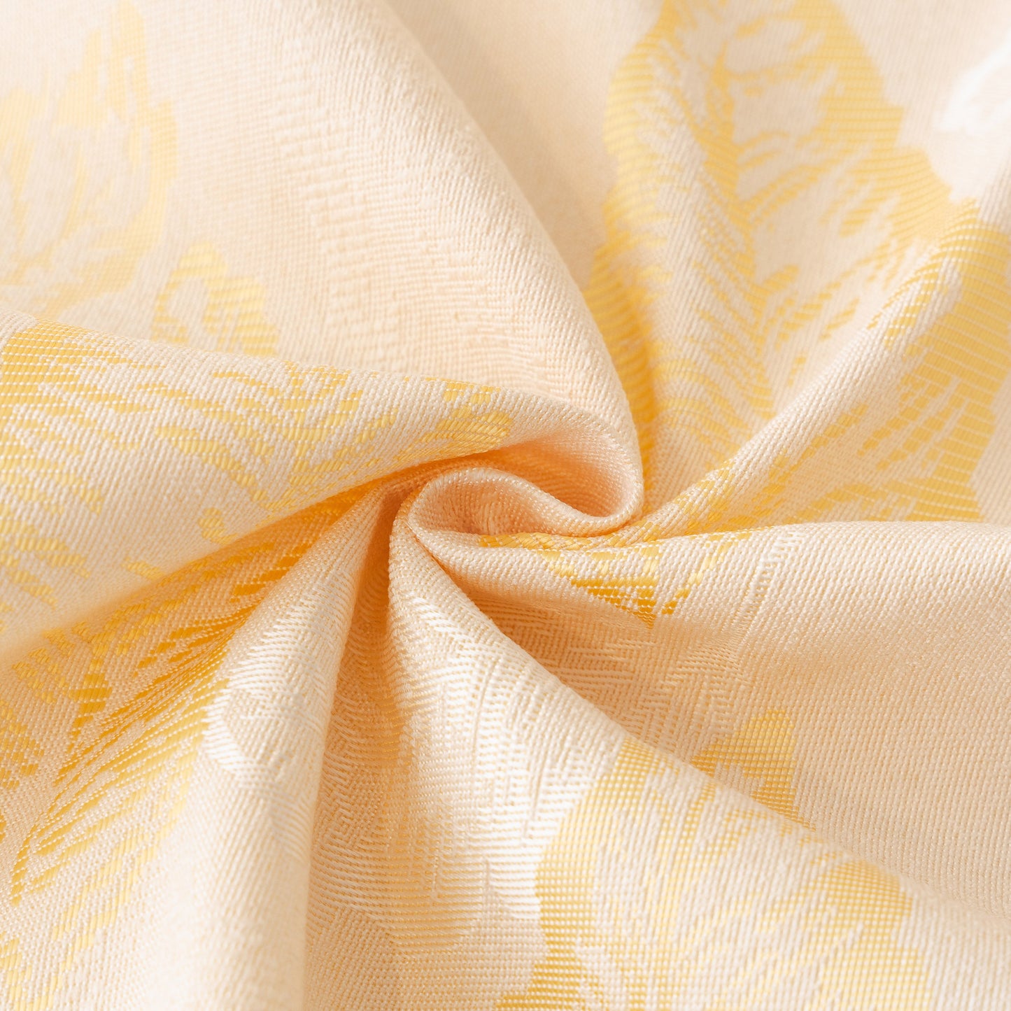Leaf Jacquard Sofa Cover with Ruffle Skirt – Non-Slip Couch Protector with Sheer Hem