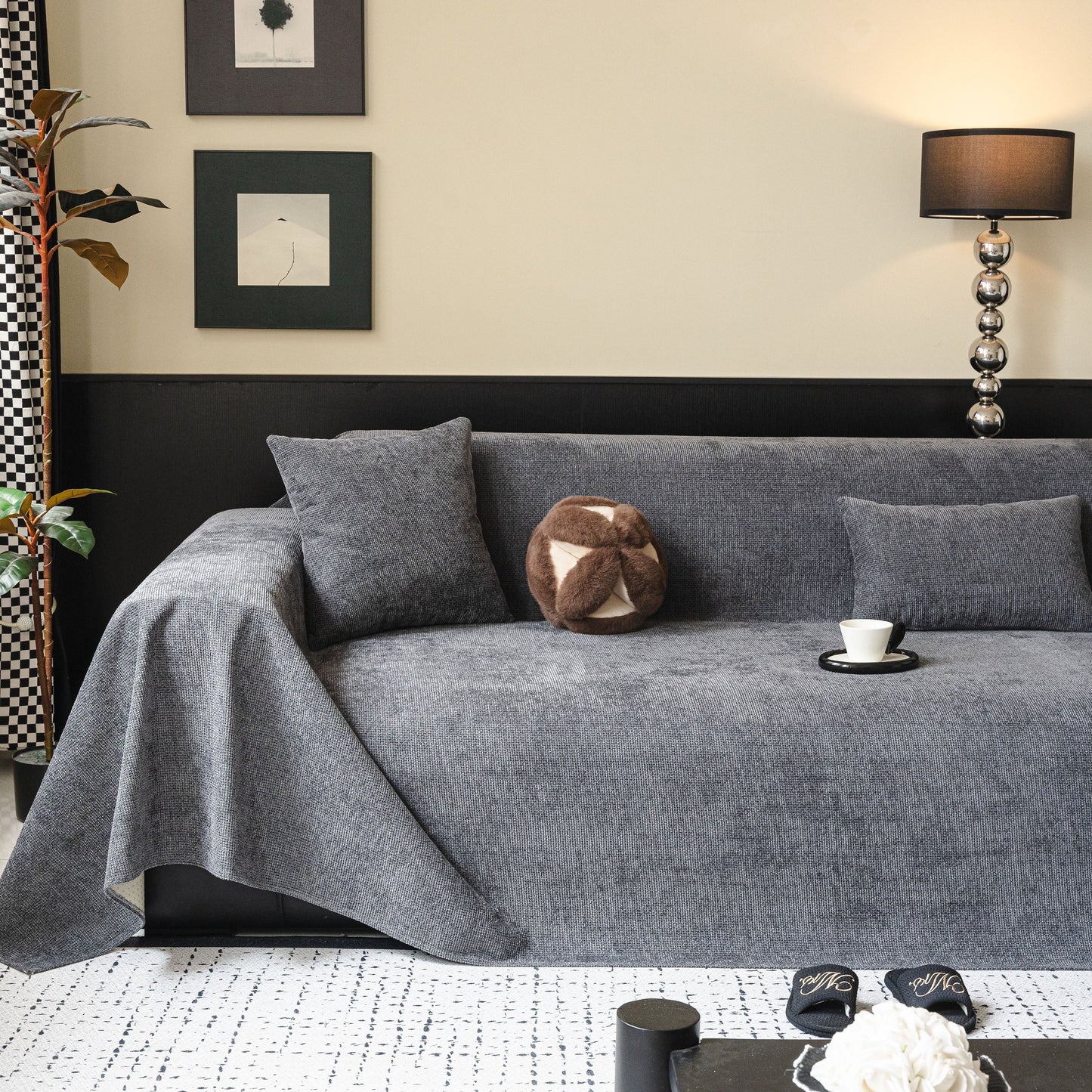 Waterproof Couch Throw Cover for Dogs, Non Slip Slipcover for Leather Fabric Sofa