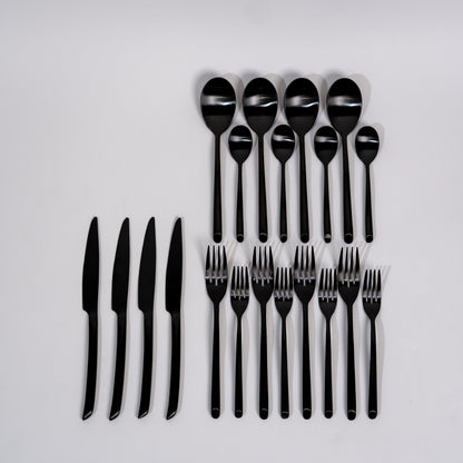 Kaya Black Cutlery Set