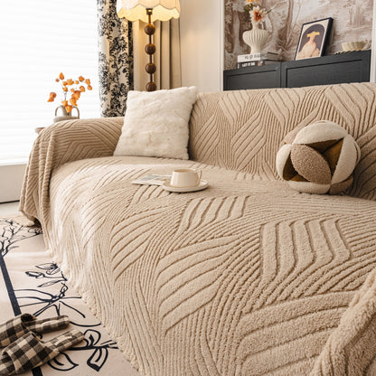 Plush Fleece Washable Sofa Throw Blanket, Soft & Cozy Furniture Protector for Couch