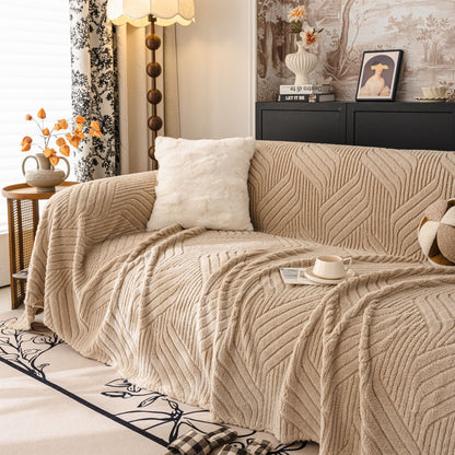 Plush Fleece Washable Sofa Throw Blanket, Soft & Cozy Furniture Protector for Couch