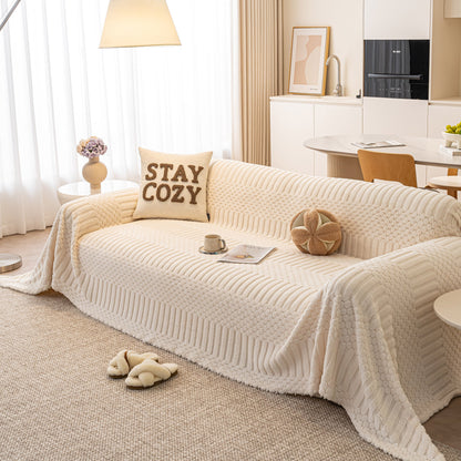 Boho 3D Geometric Throw Blanket for Couch, Luxurious Velvety Plush Fleece Sofa Cover