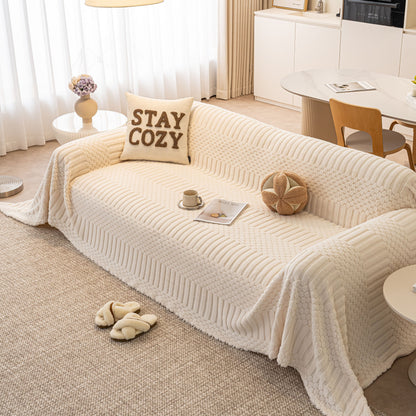 Boho 3D Geometric Throw Blanket for Couch, Luxurious Velvety Plush Fleece Sofa Cover