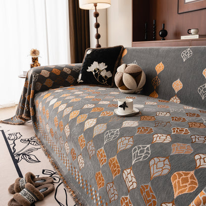 Boho Geometric Sofa Slipcovers Chenille Scratch Resistant Couch Protective Covers