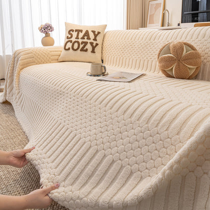Boho 3D Geometric Throw Blanket for Couch, Luxurious Velvety Plush Fleece Sofa Cover