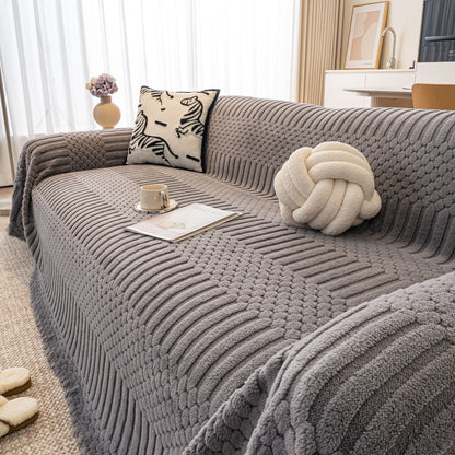 Boho 3D Geometric Throw Blanket for Couch, Luxurious Velvety Plush Fleece Sofa Cover