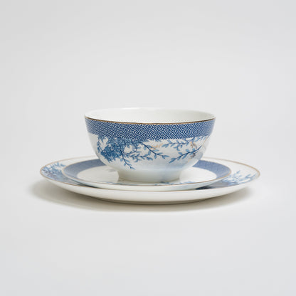 Blue Flower Plates Set