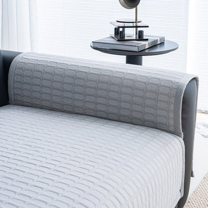 Geometric Textured Couch Slipcover Protector Non-Slip Ice Silk Sofa Cover for Couch