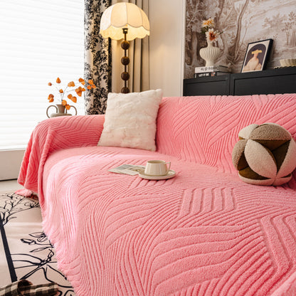 Plush Fleece Washable Sofa Throw Blanket, Soft & Cozy Furniture Protector for Couch