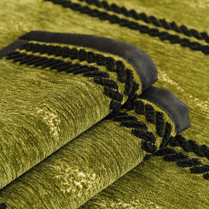 Non-Slip Sofa Cover with Thick Chenille Texture Woven Stripe Couch Protector Throw