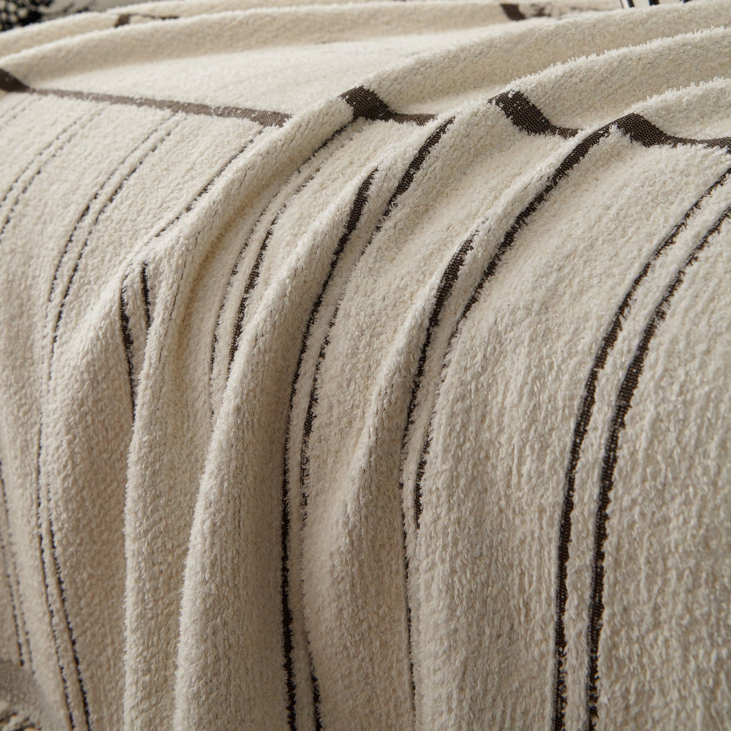 Chenille Striped Floral Couch Cover Sofa Slipcover for Most Shape Sofas, Reversible Sofa Throw Cover