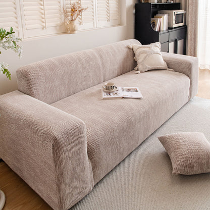Spandex Jacquard Sofa Cover, High Stretch Crinkle Textured Couch Slipcover KAS Washable