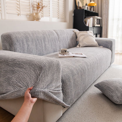 Spandex Jacquard Sofa Cover, High Stretch Crinkle Textured Couch Slipcover KAS Washable
