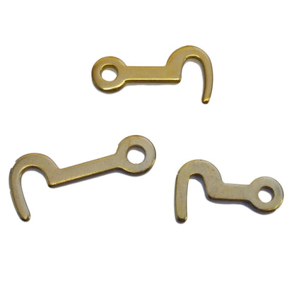 Brass Latch Hook Brass-Plated Stamped Steel, Available in Medium and Large Sizes